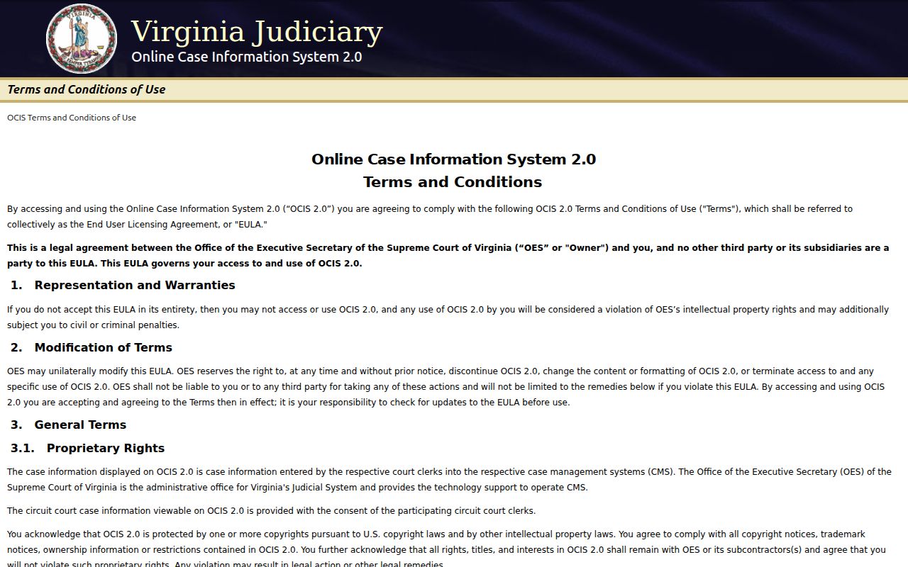 Greensville County criminal court case statewide search landing page