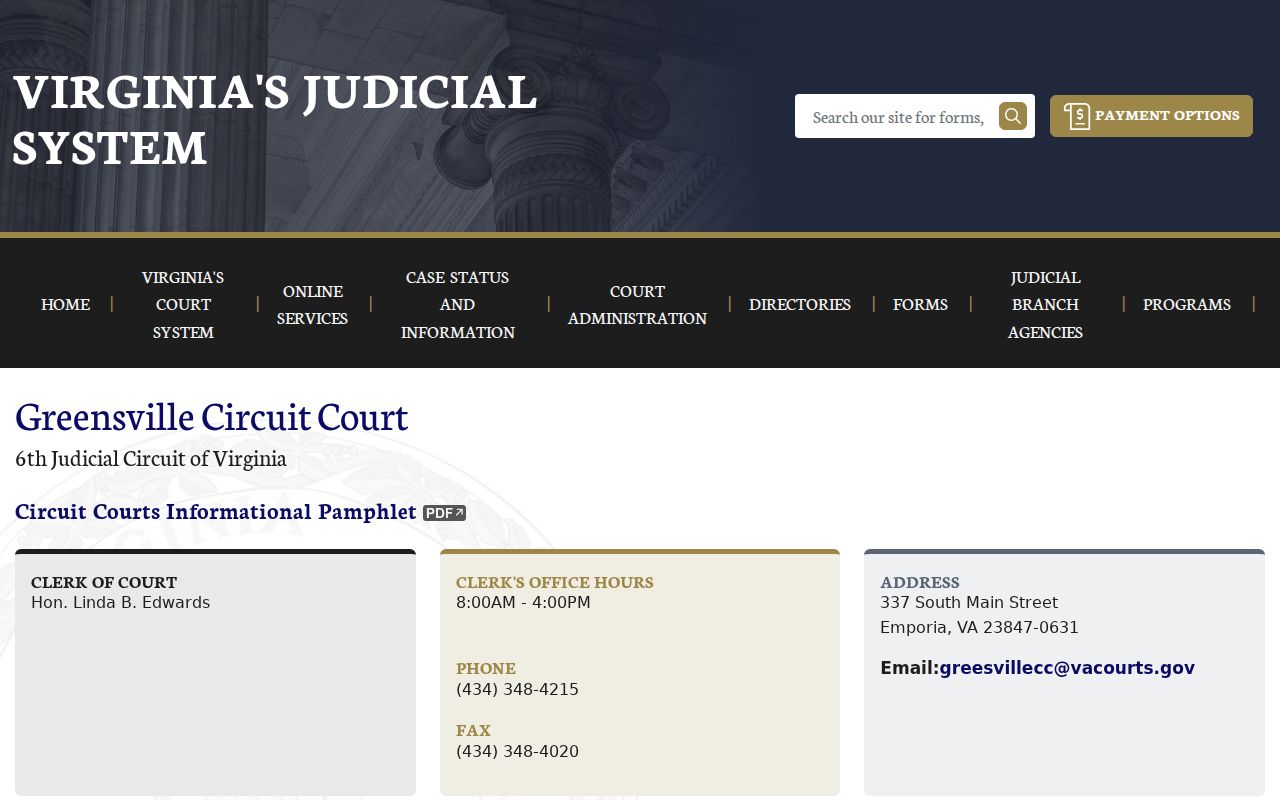 Greensville County Circuit Court criminal record correction source